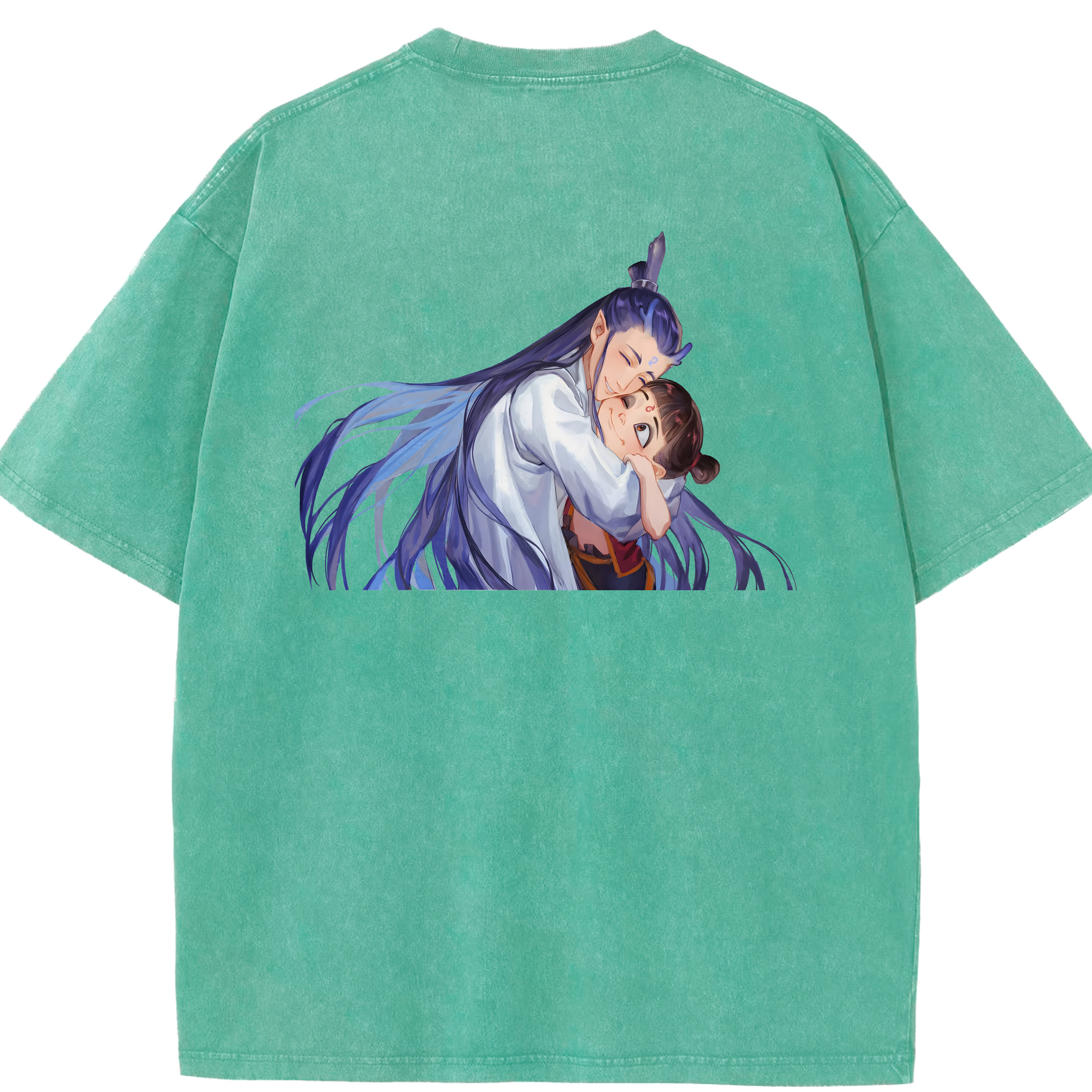 （画像用） Ne Zha 2 ナタ 魔童の大暴れ 綿100% ヴィンテージ風 半袖Tシャツ（背面プリント）